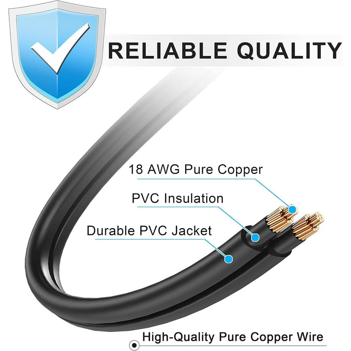 12ft Right-Angle C7 Power Cord for Compatible Samsung / LG / Sony TVs - Just Closeouts Canada Inc.