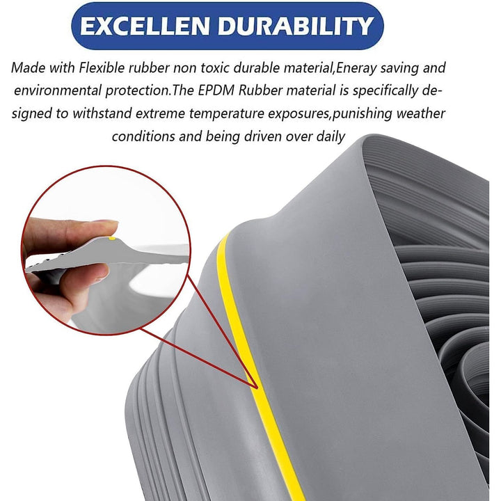 12Ft/3.7M Universal Garage Door Rubber Threshold Strip with 300ml Black Adhesive/Sealant, Weatherproof Seal Strip DIY Weather Stripping Replacement(Grey) - Just Closeouts Canada Inc.