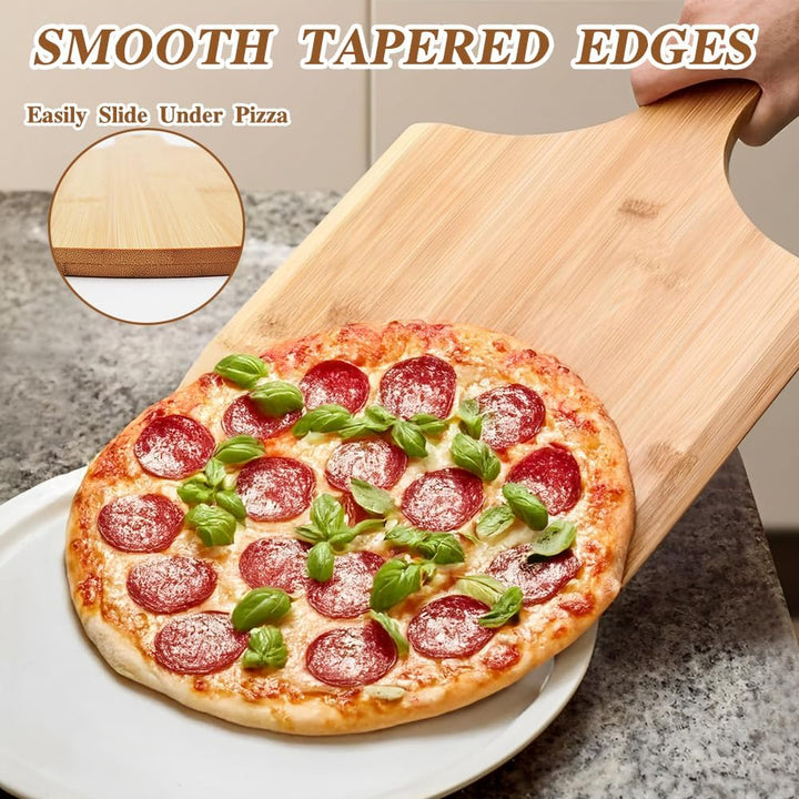 12inch Wooden Pizza Peel, Pizza Tools for Serving & Transferring, Pizza Paddle Spatula Oven Accessory, Wood Cutting Board for Cheese Vegetables Fruit Bread - Just Closeouts Canada Inc.