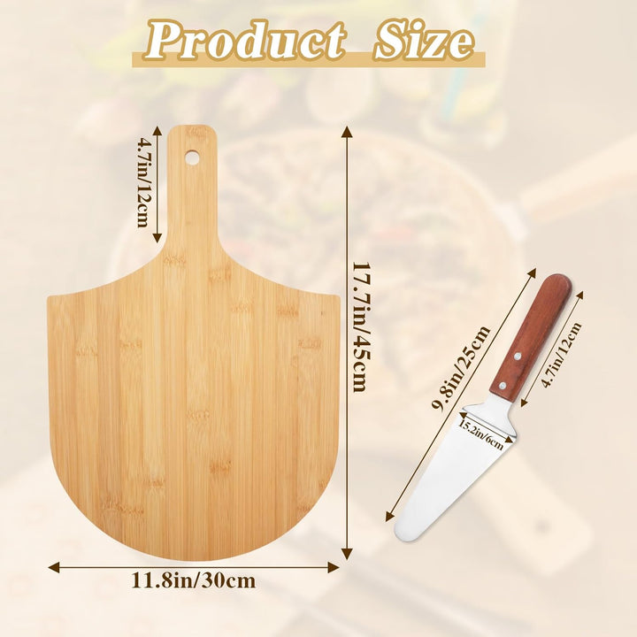 12inch Wooden Pizza Peel, Pizza Tools for Serving & Transferring, Pizza Paddle Spatula Oven Accessory, Wood Cutting Board for Cheese Vegetables Fruit Bread - Just Closeouts Canada Inc.