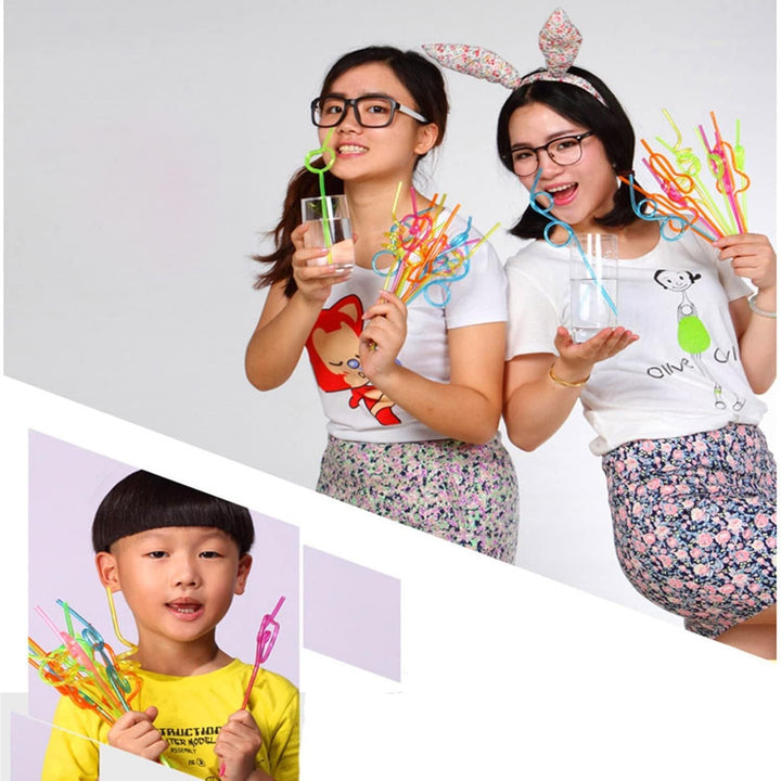 12PCS Kids Straws, Reusable Party Straws for Kids Birthday Party (B) - Just Closeouts Canada Inc.