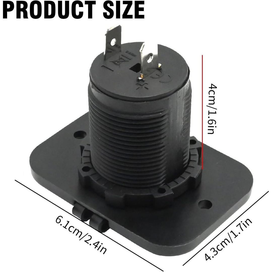 12V–24V Cigarette Lighter Socket Kit – 2 Pack with Fused Wires - Just Closeouts Canada Inc.