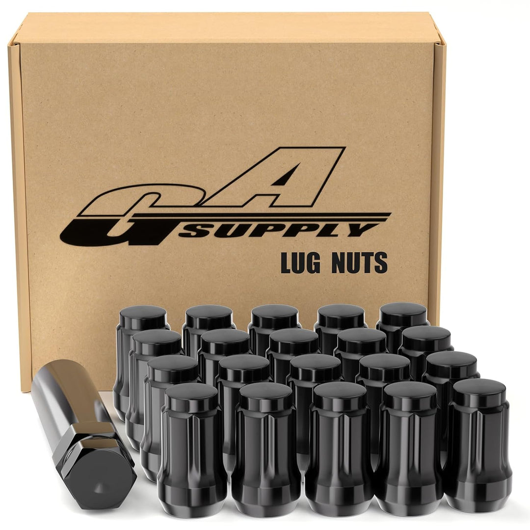 12x1.25 Lug Nuts Spline Black, M12x1.25 Closed End Acorn Tuner Lug Nuts 1.38" Tall Conical Seat 60 Degree for Aftermarket Wheels, 20 Pack+ 1 Lug Nut Lock Key Socket - Just Closeouts Canada Inc.X002WBHTNH