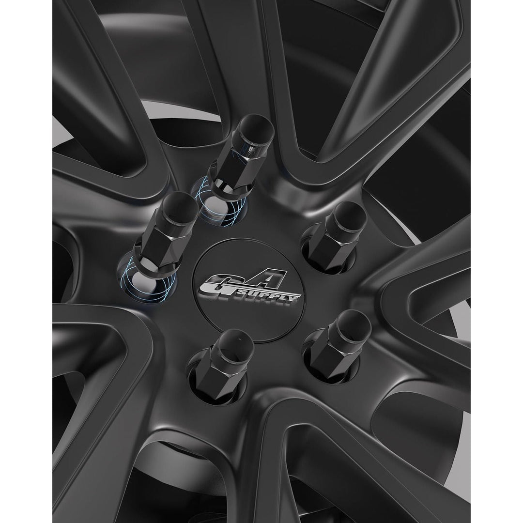 12x1.5 Extended Open End Lug Nuts Black, 1.9" 48mm Tall, 17mm Hex, Conical Seat 60 Degree, 20 Pack+1 Lug Nut Lock Key Socket - Just Closeouts Canada Inc.X002TJNFR1