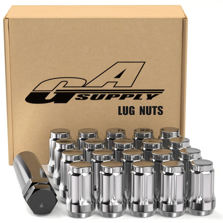 12x1.5 Extended Open End Lug Nuts Black, 1.9" 48mm Tall, 17mm Hex, Conical Seat 60 Degree, 20 Pack+1 Lug Nut Lock Key Socket - Just Closeouts Canada Inc.X002TJNFR1