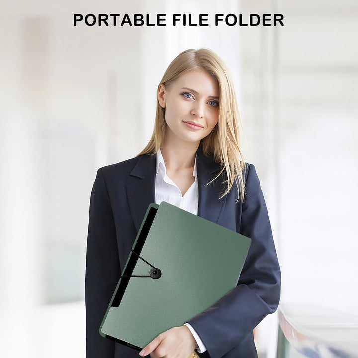 13-Pocket Expanding File Folder with 12 Labels, A4/Letter, Green - Just Closeouts Canada Inc.