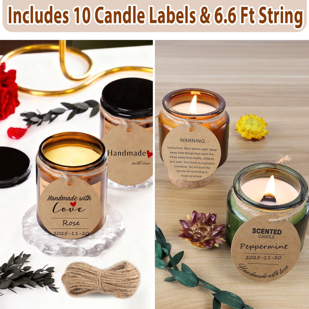 130 Pcs Candle Wicks for Candle Making Kit: 100 Cotton & 30 Wood Wicks with Complete Tool Set (Wick Holders, Wick Stickers, Candle Tabs, Tweezers, Pen), for Soy Beeswax DIY Candles - Just Closeouts Canada Inc.X004S1D3D9