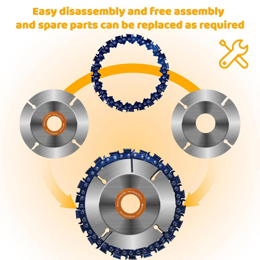 13PCS Wood Carving Disc Set for 4" or 4 1/2" Angle Grinder, Stump Tool Grinder Disc Wheel Attachments for Woodworking, Stump Grinding Tools for Wood Cutting Shaping Carving Sanding and Polishing - Just Closeouts Canada Inc.X003YY7JLX