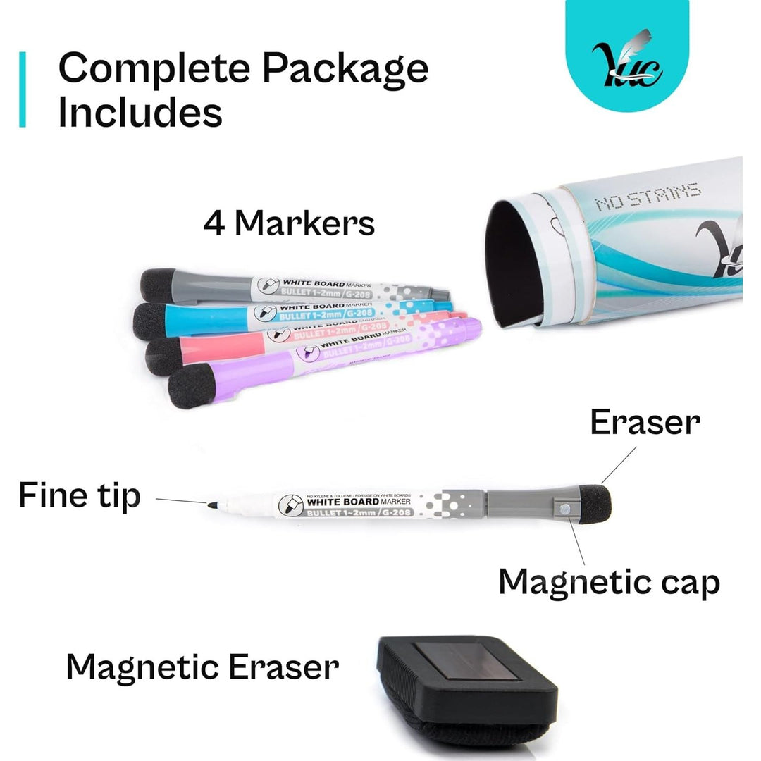 13x10 inch Dry Erase Calendar - Magnetic Calendar for Fridge - Fridge Whiteboard Calendar - Fridge Calendar - Calendar Whiteboard - White Board Calendar Dry Erase - Just Closeouts Canada Inc.