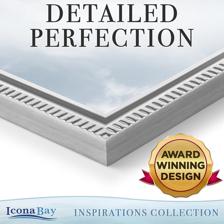 13x18 cm Silver Picture Frame - Beautifully Detailed Moulding - Contemporary Picture Frame - Wall Mount or Table Top - Inspirations Collection - Just Closeouts Canada Inc.669002366240