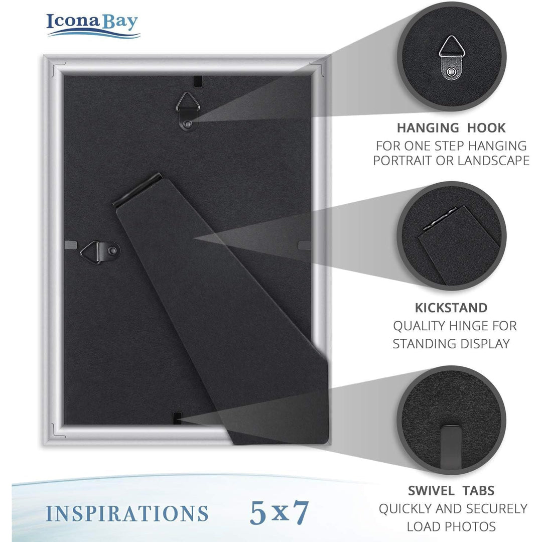 13x18 cm Silver Picture Frame - Beautifully Detailed Moulding - Contemporary Picture Frame - Wall Mount or Table Top - Inspirations Collection - Just Closeouts Canada Inc.669002366240