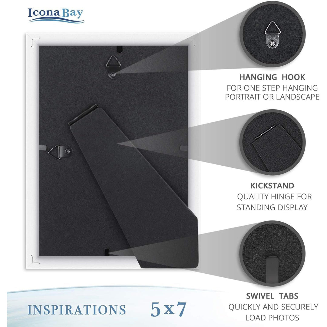 13x18 cm White Picture Frame - Beautifully Detailed Moulding - Contemporary Picture Frame - Wall Mount or Table Top - Inspirations Collection, 1PK - Just Closeouts Canada Inc.669002366189