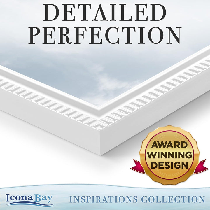 13x18 cm White Picture Frame - Beautifully Detailed Moulding - Contemporary Picture Frame - Wall Mount or Table Top - Inspirations Collection, 1PK - Just Closeouts Canada Inc.669002366189
