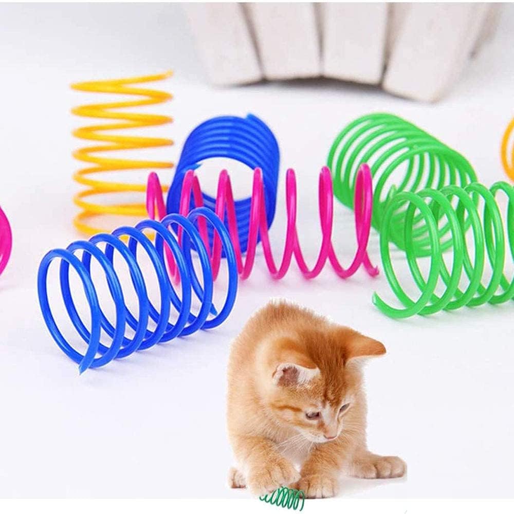 140-Pack Colourful Plastic Cat Spring Toys - Just Closeouts Canada Inc.X002XSVCNH