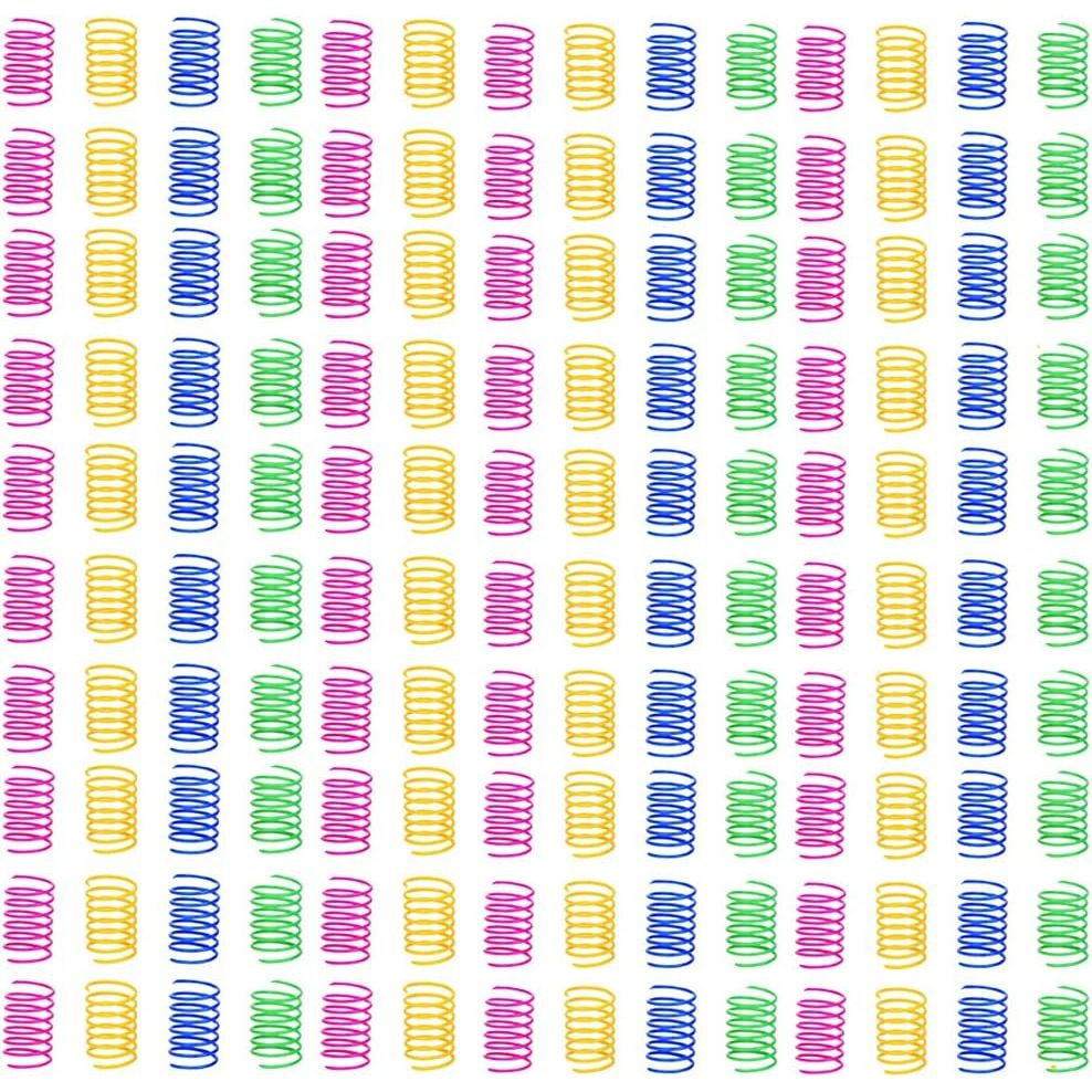 140-Pack Colourful Plastic Cat Spring Toys - Just Closeouts Canada Inc.X002XSVCNH