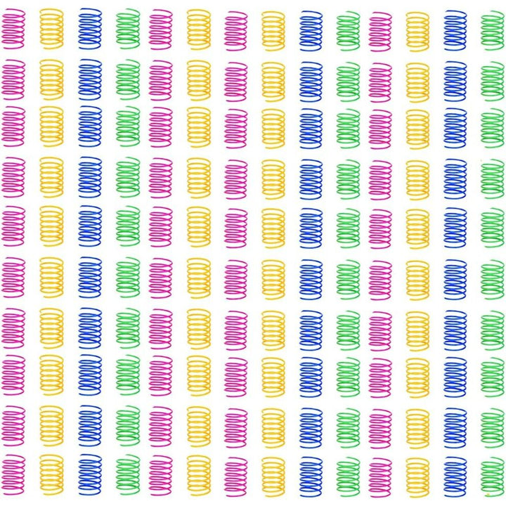 140 colourful cat spring toys in four colours