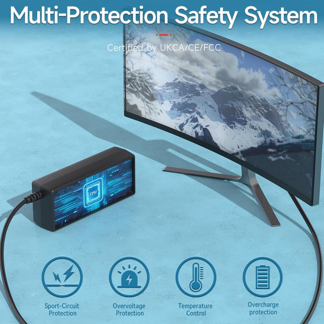 14V Power Cord for Samsung Monitor 15" 17" 18" 19" 20" 22" 23" 24" 27", Samsung SyncMaster S22C300H P2770 SA350 UE590 S27D360H UN22F5000AF S27B350H S27E390H Monitor TV Power Supply - Just Closeouts Canada Inc.