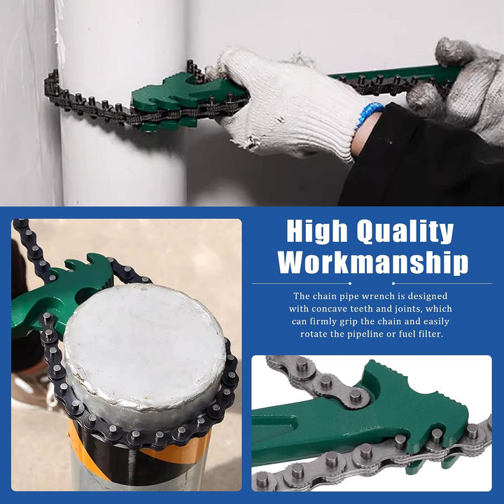 15 Inch Heavy Duty Ratcheting Chain Wrench, Fits 1.5" to 8" Adjustable Oil Filter Chain Wrench Pliers Remover Tool with Toothed Chain for Adjustable Removal Remover Tool - Just Closeouts Canada Inc.X003X5YPFV