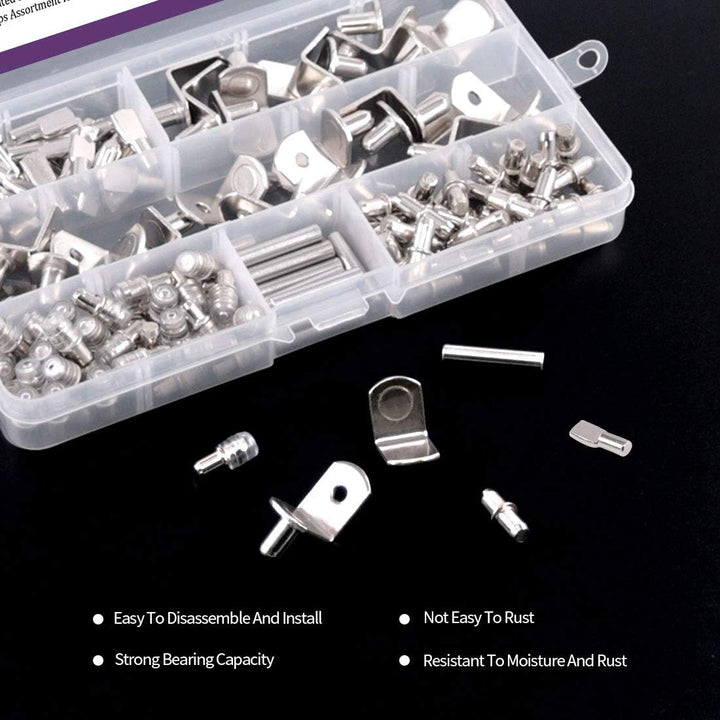 156-Piece Cabinet Shelf Pin Assortment, 6 Styles - Just Closeouts Canada Inc.X0029HMJSJ