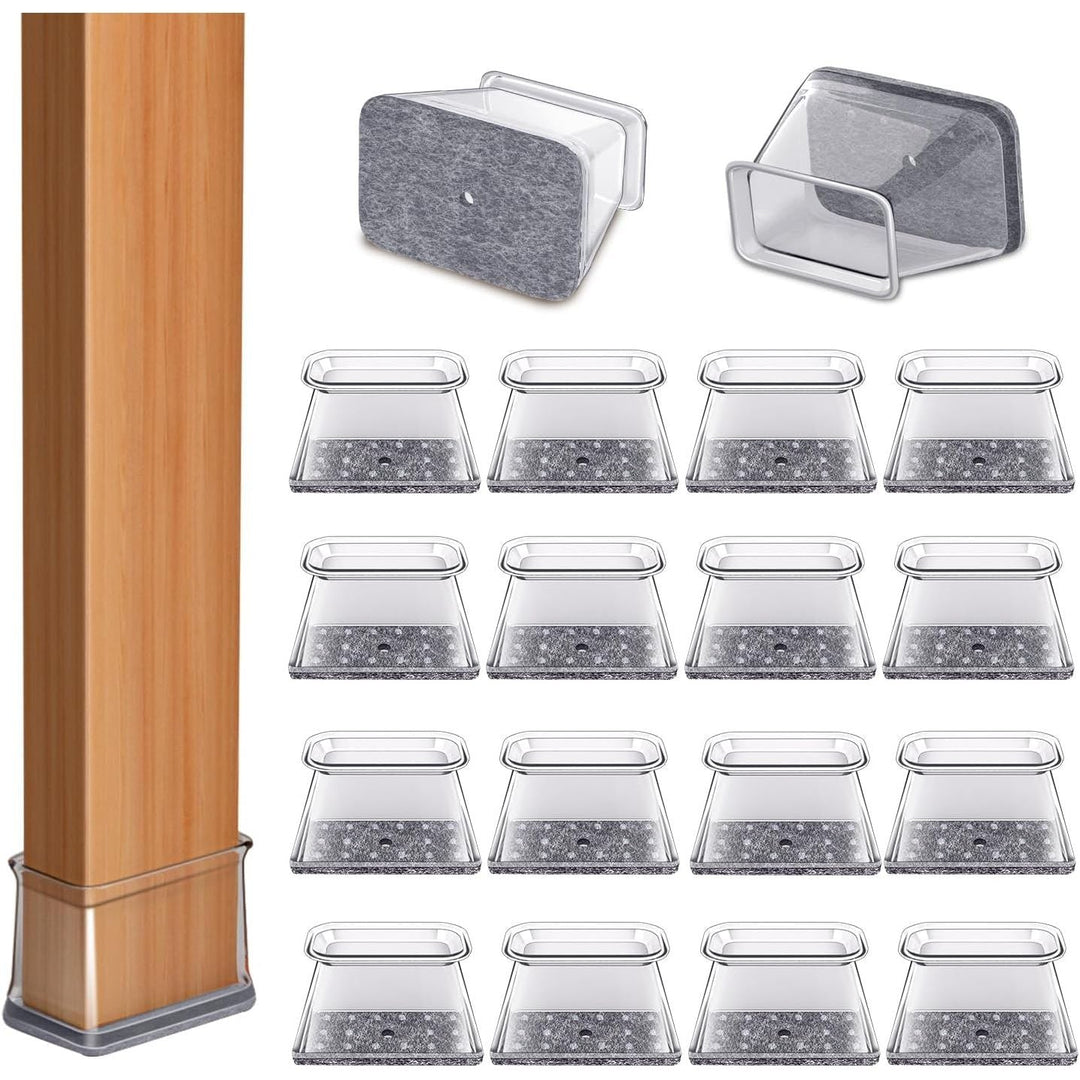 16 Pcs Chair Leg Floor Protectors Rectangle, Silicone Chair Leg Protectors Caps Covers for Hardwood Floors, Furniture Pads Sliders Large Fit - Just Closeouts Canada Inc.X004O84ATR