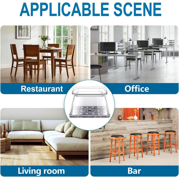 16 Pcs Chair Leg Floor Protectors Rectangle, Silicone Chair Leg Protectors Caps Covers for Hardwood Floors, Furniture Pads Sliders Large Fit - Just Closeouts Canada Inc.X004O84ATR