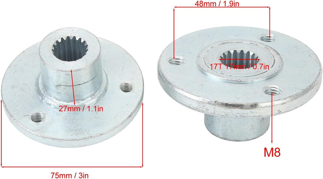 17-tooth three-stud rear wheel hub, view 6