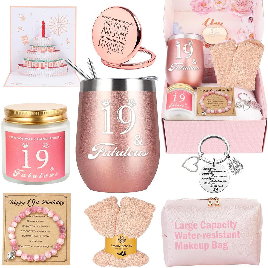 19th Birthday Gifts For Girls, Happy Birthday Basket Gifts Box for Her Friends Female Mom Wife Daughter Sister Girlfriend Coworker Bestie Women Birthday Unique, 19 Year Old Birthday Gifts For Girls - Just Closeouts Canada Inc.X004D3W27Z