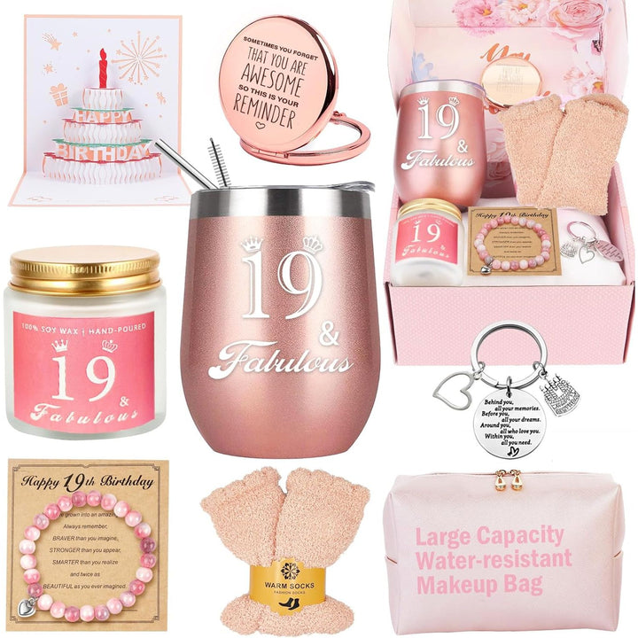 19th Birthday Gifts For Girls, Happy Birthday Basket Gifts Box for Her Friends Female Mom Wife Daughter Sister Girlfriend Coworker Bestie Women Birthday Unique, 19 Year Old Birthday Gifts For Girls - Just Closeouts Canada Inc.X004D3W27Z