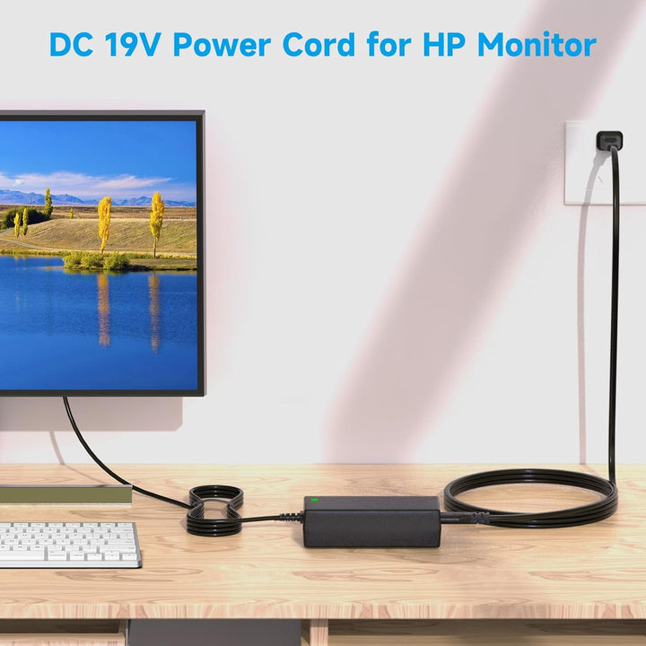 19V Power Adapter for HP Monitor 20" 21.5" 23" 23.8" 25" 27"; 27xw 27xi 27er 23es 27es 25 24ea 25xw 25bw 25xi 22cwa 23xi 23bw 20xi Power Supply Cord Replacement - Just Closeouts Canada Inc.