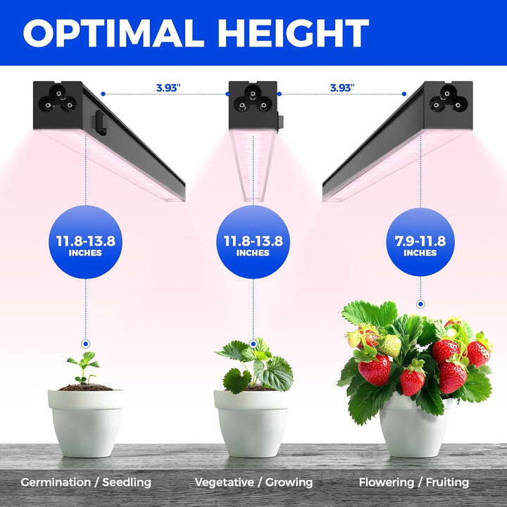 1ft Grow Lights for Indoor Plants Full Spectrum, LED Grow Lamp with Black Cover, T5 Grow Light Strip, Under Cabinet Grow Light with Switch Cord, Plug and Play, Linkable, Pinkish White, 4 Packs - Just Closeouts Canada Inc.X004AE1CZF
