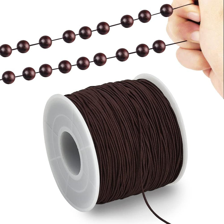 1mm x 110 Yards Black Elastic String for Bracelet Jewelry Making, Stretchy Cord for Bracelets, Rattail Macrame Necklaces Bulk Beading Thread Kumihimo - Just Closeouts Canada Inc.