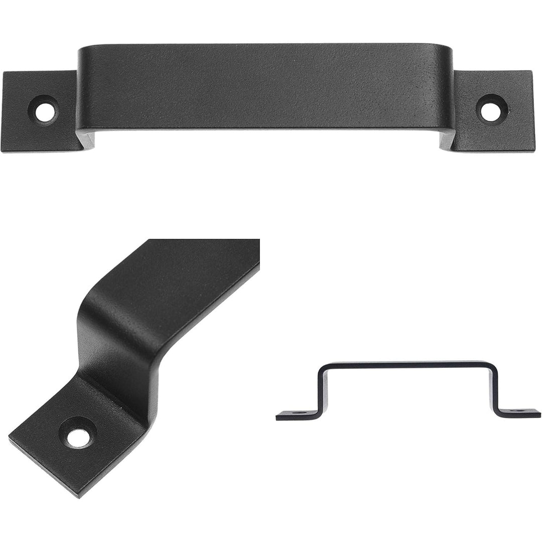 1x Barn Door Handle (Black) - 7.48 -inch Steel - Door Pull for Barn Doors, Sheds, Garages, Gates - Tapping Screws Included - Just Closeouts Canada Inc.