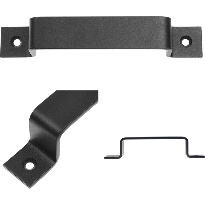 1x Barn Door Handle (Black) - 7.48 -inch Steel - Door Pull for Barn Doors, Sheds, Garages, Gates - Tapping Screws Included - Just Closeouts Canada Inc.