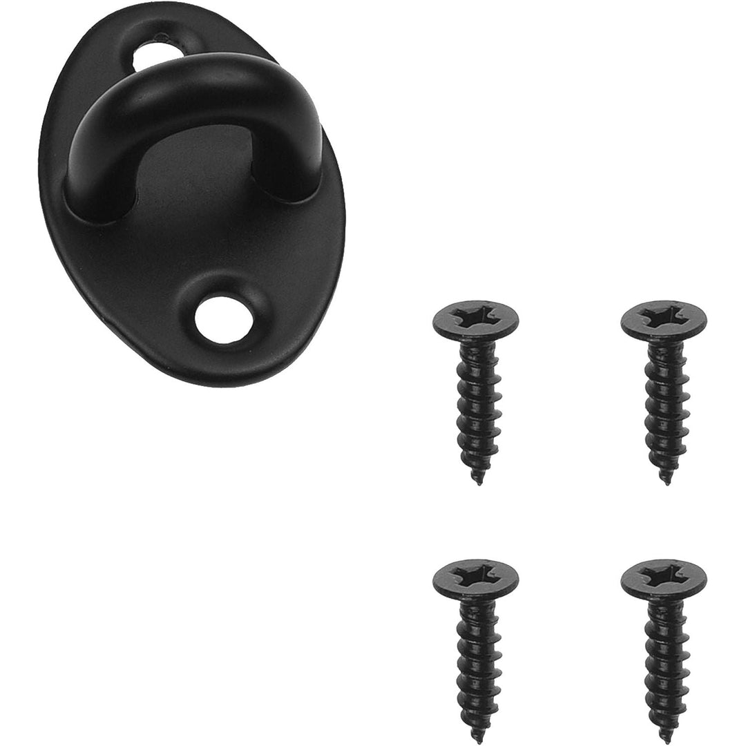 1x Barn Door Lock (4-inch) - Heavy Duty Screen Door Hook and Eye Locks for Door, Gates, Barns, Bathrooms, Cabins - Powder Coated Anti-Rust - for Security and Privacy - (Black) - Just Closeouts Canada Inc.