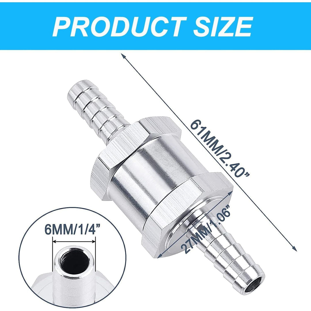 2 Aluminum 5 mm One-Way Fuel Check Valves with 4 Hose Clamps - Just Closeouts Canada Inc.