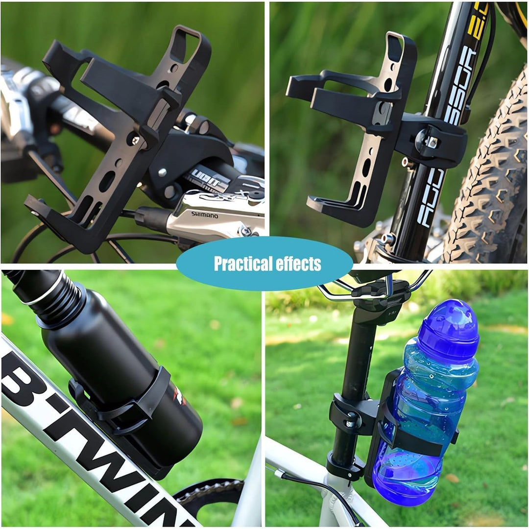 2 Black 360-Degree Rotating Bike Water Bottle Holders, Tool-Free Clamps - Just Closeouts Canada Inc.