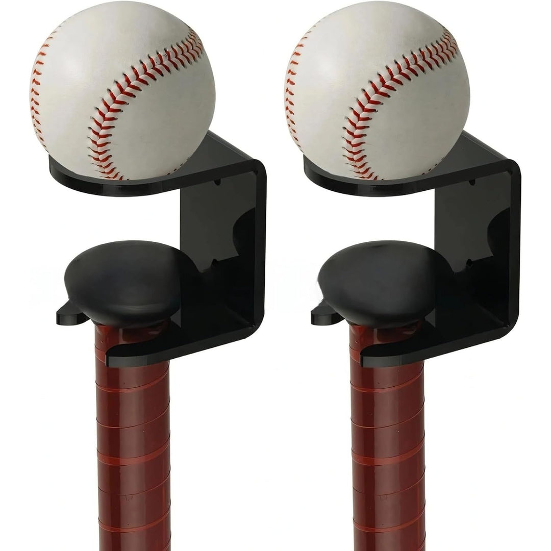 2 Black Baseball Bat Wall Display Holders - Just Closeouts Canada Inc.X00440L133