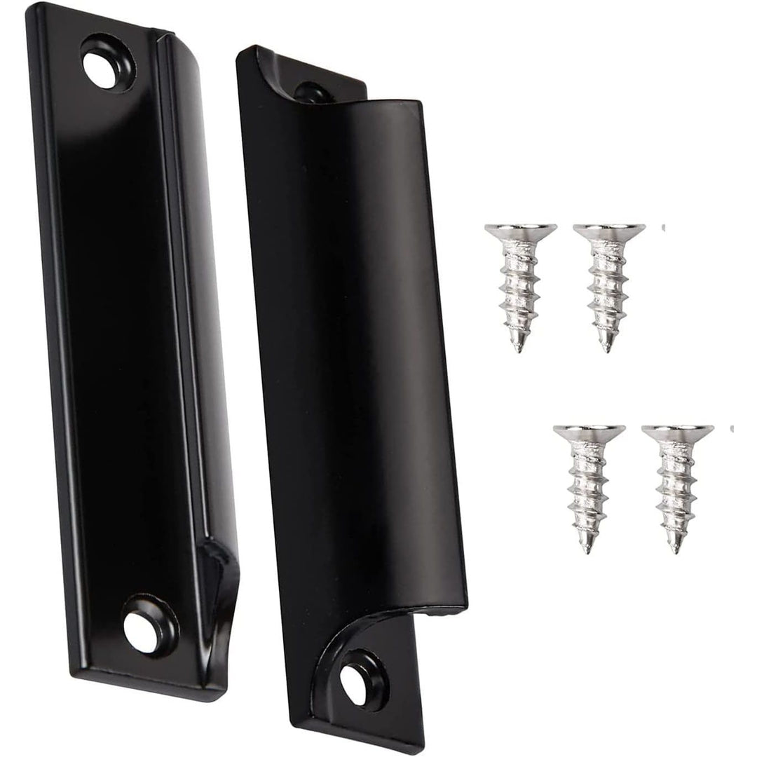 2 Black Curved Aluminum Door Pull Handles, 9 cm - Just Closeouts Canada Inc.