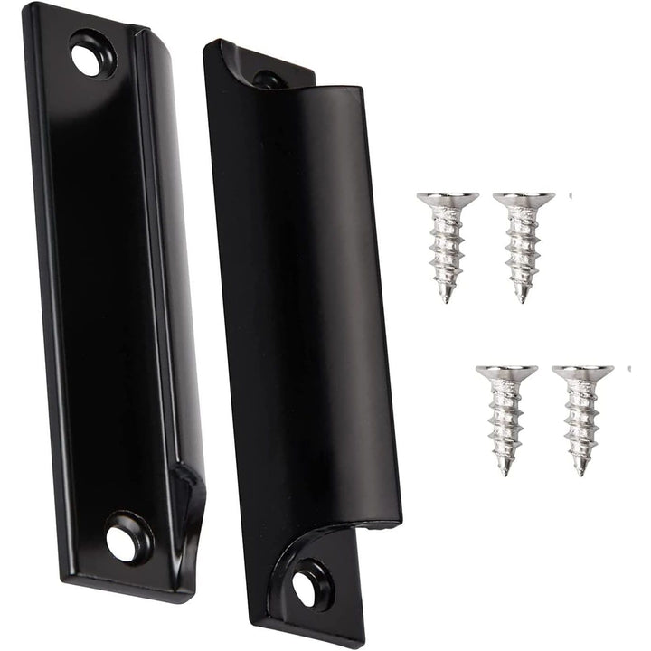 2 Black Curved Aluminum Door Pull Handles, 9 cm - Just Closeouts Canada Inc.