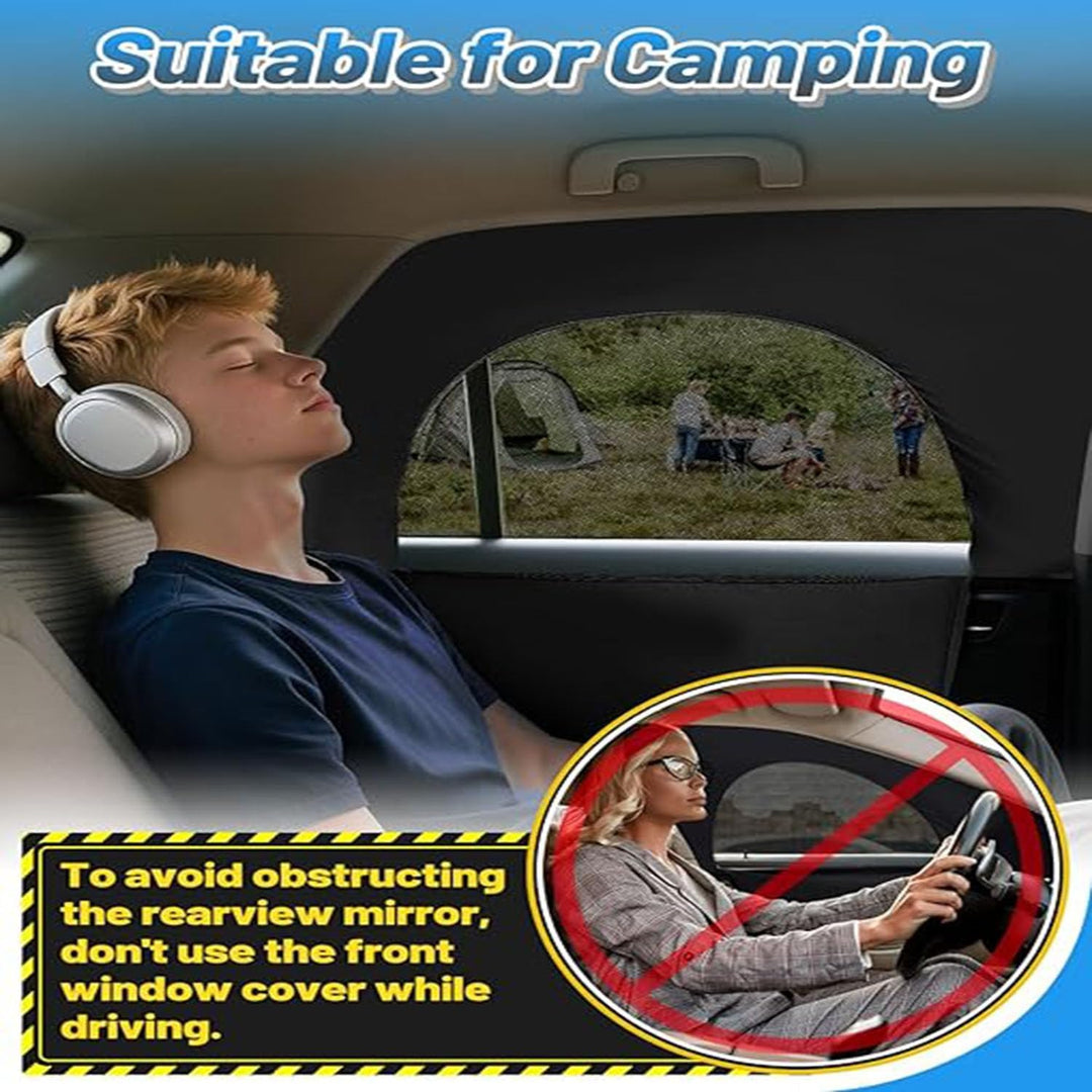 2 Black Zippered Mesh Car Window Shades - Just Closeouts Canada Inc.