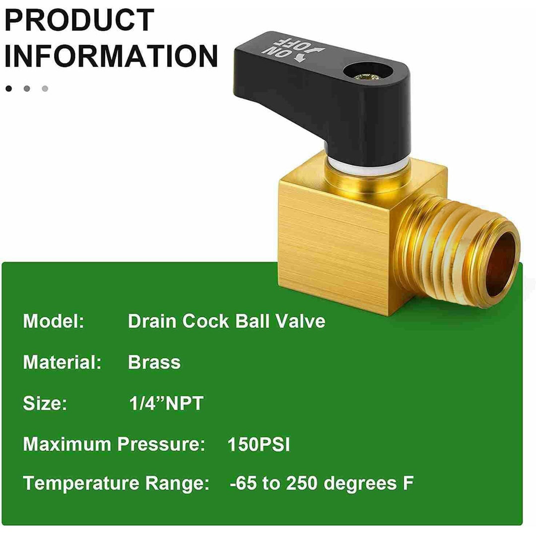 2 Brass 1/4-Inch NPT Air-Compressor Drain Ball Valves - Just Closeouts Canada Inc.