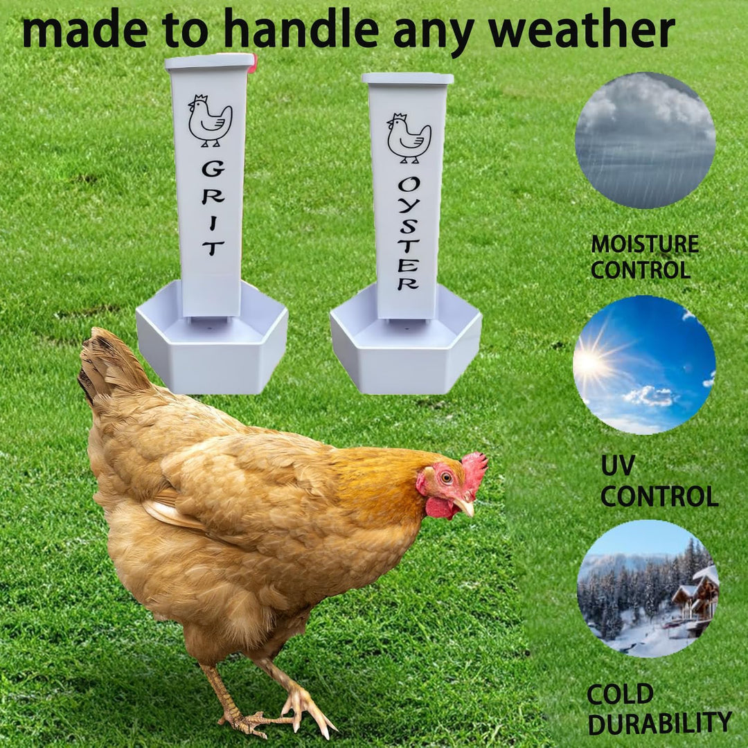 2 Hanging Poultry Grit and Oyster Shell Feeders with Lids - Just Closeouts Canada Inc.X004VR7ZYN