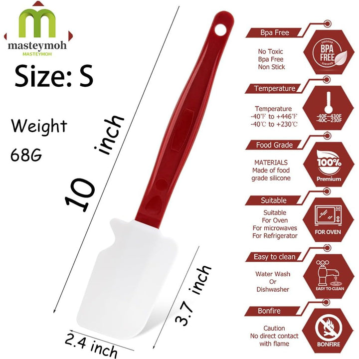 2-Pack 10-Inch Silicone Baking Spatulas with Red Handles - Just Closeouts Canada Inc.