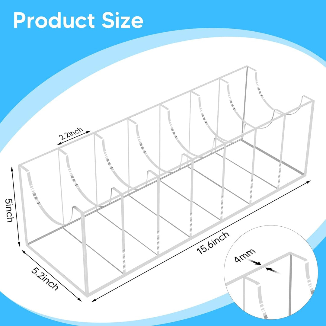 2 Pack Belt Organizer, 7 Compartments Acrylic Belt Storage Holder Clear Storage Display Case for Closet Drawer Tie Watches Jewelry Makeup - Just Closeouts Canada Inc.