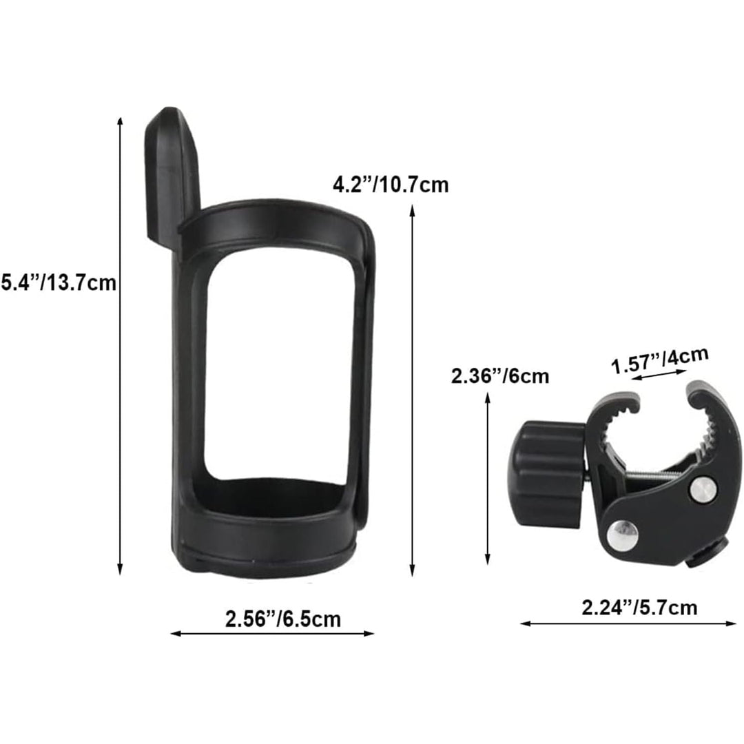 2-Pack Black 360° Rotating Clamp-On Cup Holders - Just Closeouts Canada Inc.