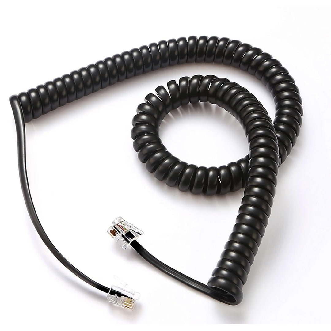 2-Pack Black Coiled RJ9 Telephone Handset Cords - Just Closeouts Canada Inc.
