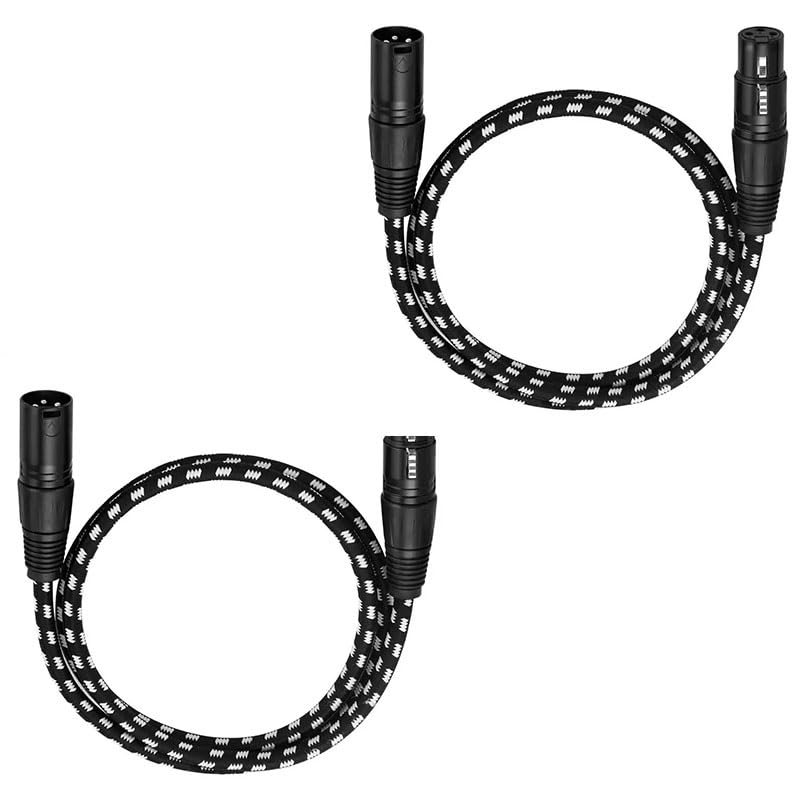 2-Pack Braided XLR Male-to-Female Cables, 1 ft - Just Closeouts Canada Inc.X004PQ7Z5J