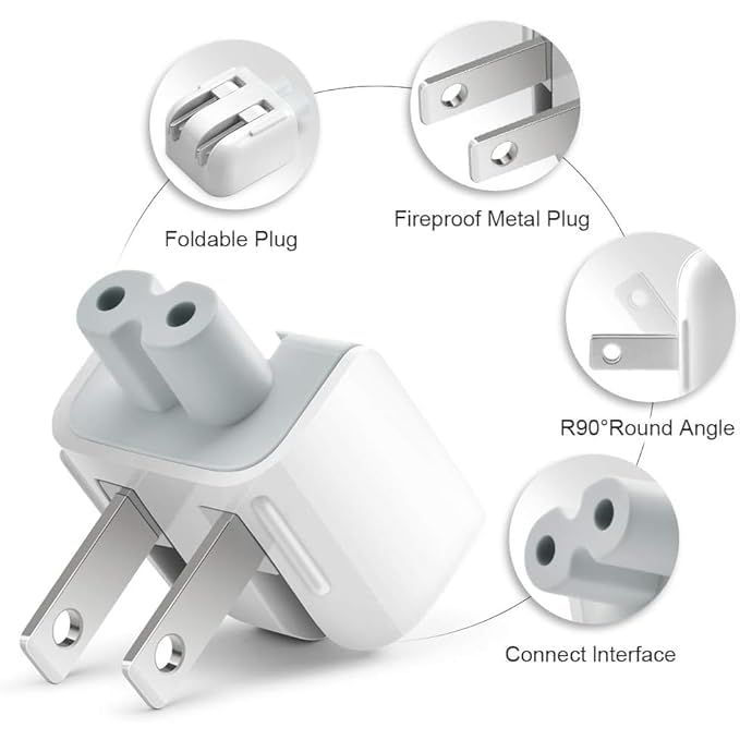 2-Pack Foldable US AC Adapter Plug Heads - Just Closeouts Canada Inc.X004PZE0UX