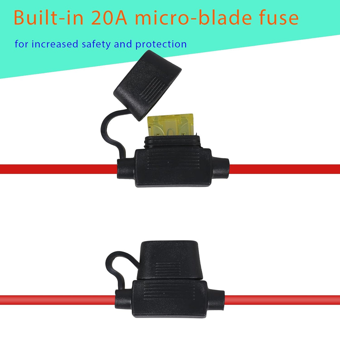 2-Pack Fused M6 Eyelet Battery Charger Harnesses with Spare Fuses - Just Closeouts Canada Inc.X004C4KRVN