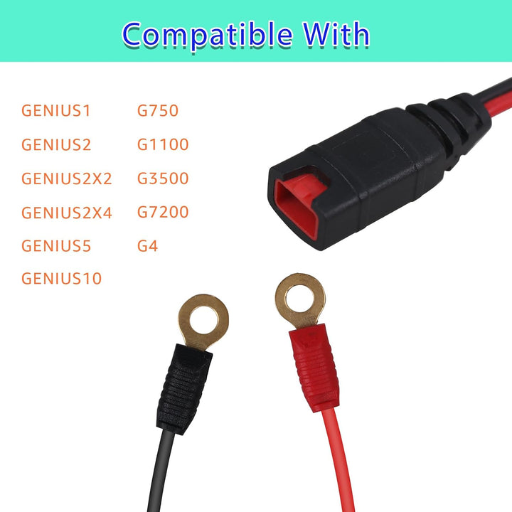 2-Pack Fused M6 Eyelet Battery Charger Harnesses with Spare Fuses - Just Closeouts Canada Inc.X004C4KRVN